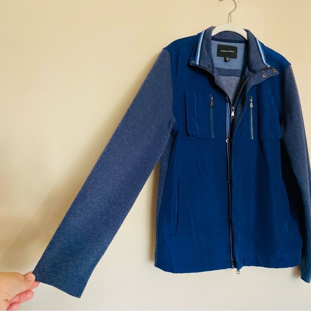 Banana Republic Navy Blue Sweater Jacket Men's Size M Lightweight Spring Preppy